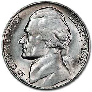 1947-S Jefferson Nickel BU 1947-S Jefferson Nickel BU